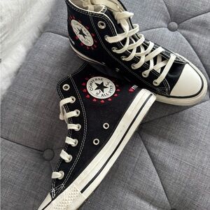 Converse All Star Black White High-Tops LOVE ME - limited edition 7.5